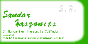 sandor haszonits business card